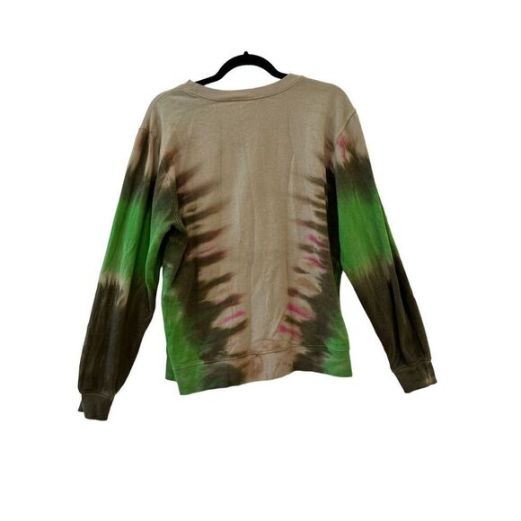 Grateful Dead Sweatshirt Tie Dye Teddy Bear Print Green Tan Unisex Size Large - Picture 2 of 5